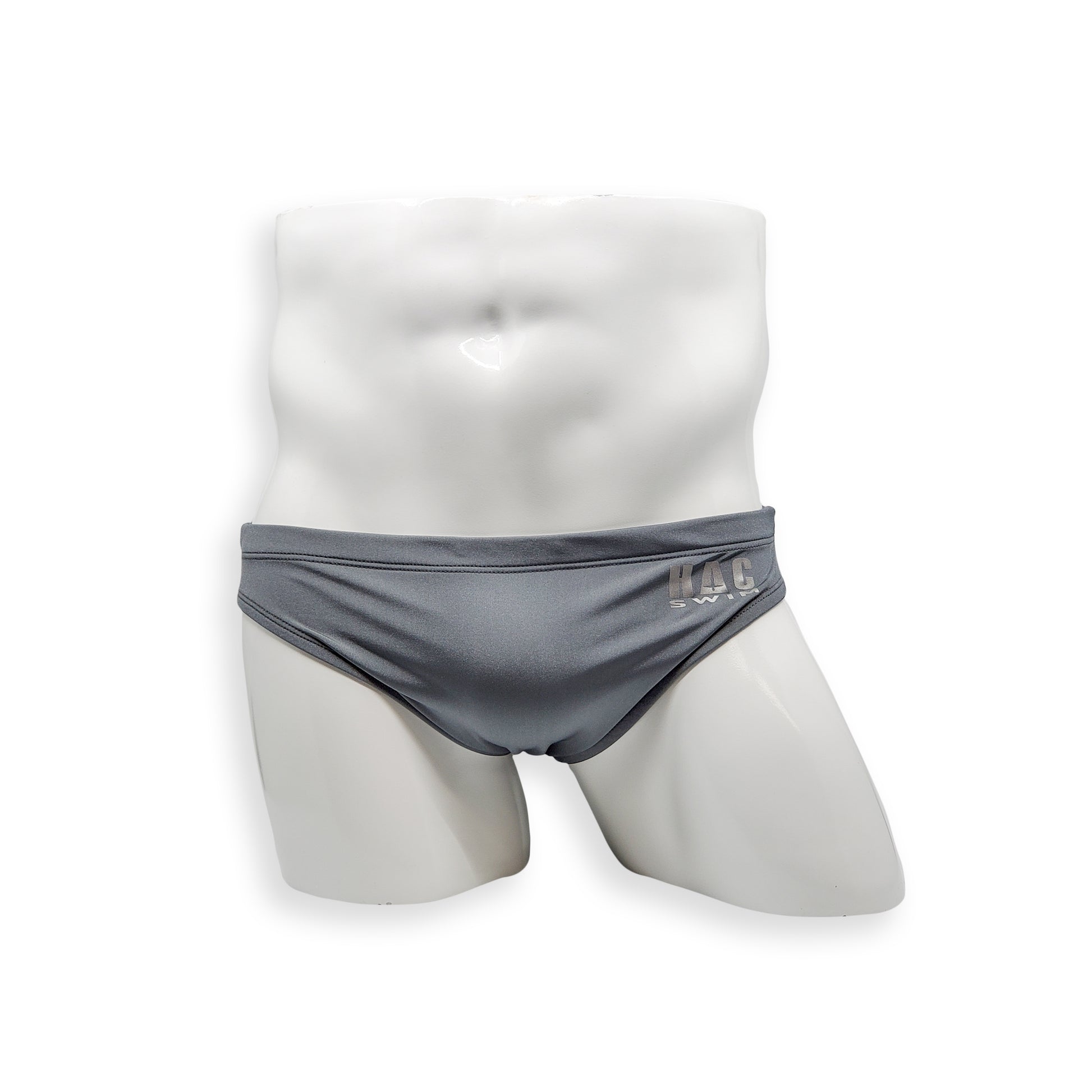 Mens Swimsuit 2 Inch Side Swim Brief in Asphalt Grey for Swimming Aesthetic Bodybuilding Posing or Mens Pole Dance