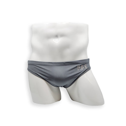Mens Swimsuit 2 Inch Side Swim Brief in Asphalt Grey for Swimming Aesthetic Bodybuilding Posing or Mens Pole Dance