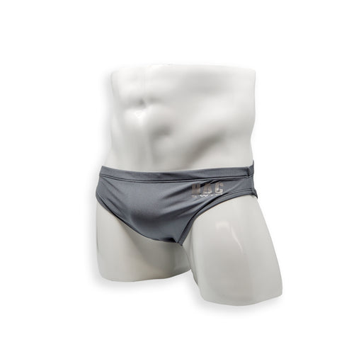 Mens Swimsuit 2 Inch Side Swim Brief in Asphalt Grey for Swimming Aesthetic Bodybuilding Posing or Mens Pole Dance