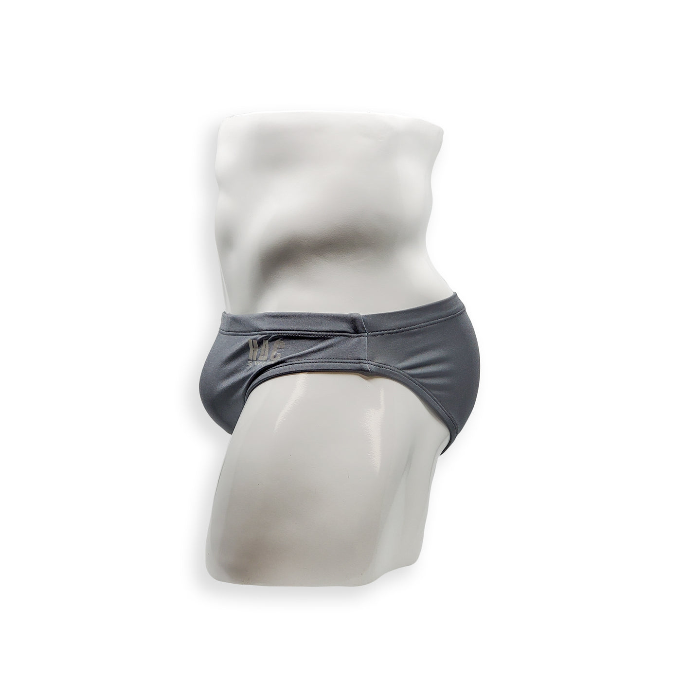 Mens Swimsuit 2 Inch Side Swim Brief in Asphalt Grey for Swimming Aesthetic Bodybuilding Posing or Mens Pole Dance