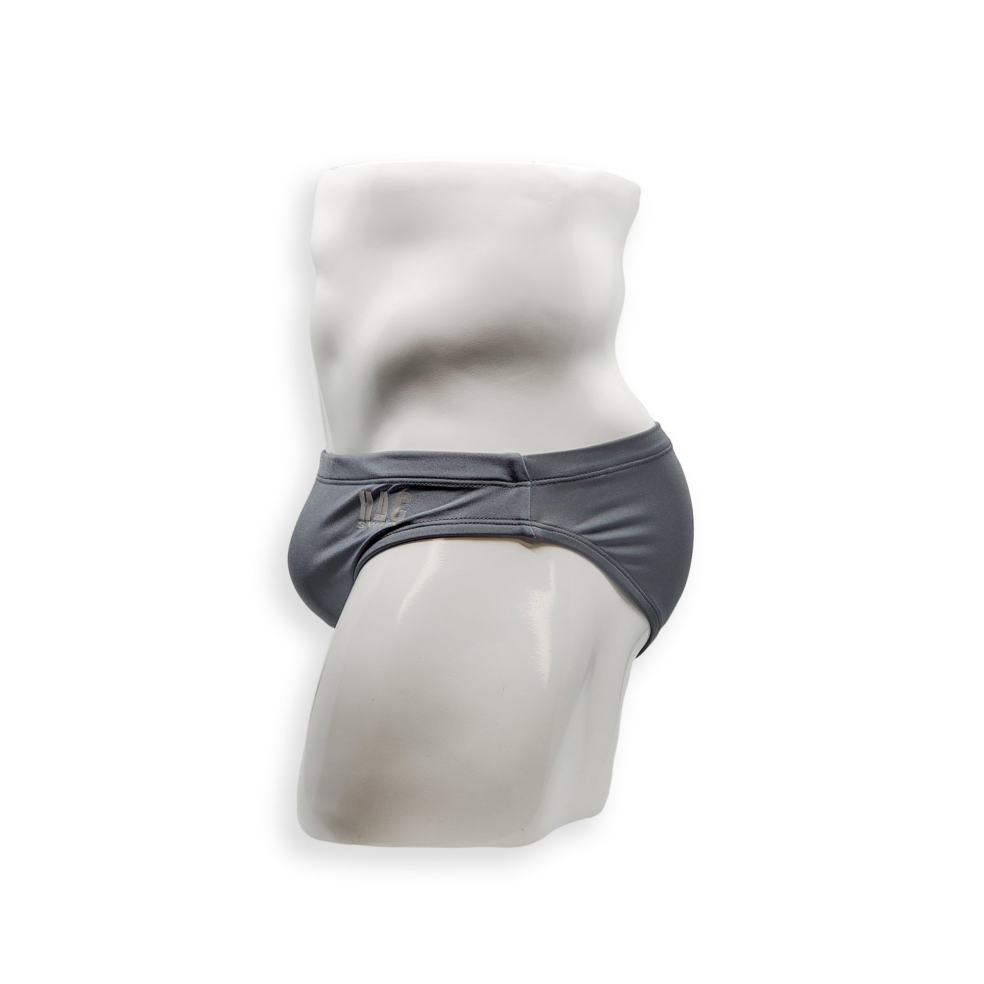 Mens Swimsuit 2 Inch Side Swim Brief in Asphalt Grey for Swimming Aesthetic Bodybuilding Posing or Mens Pole Dance