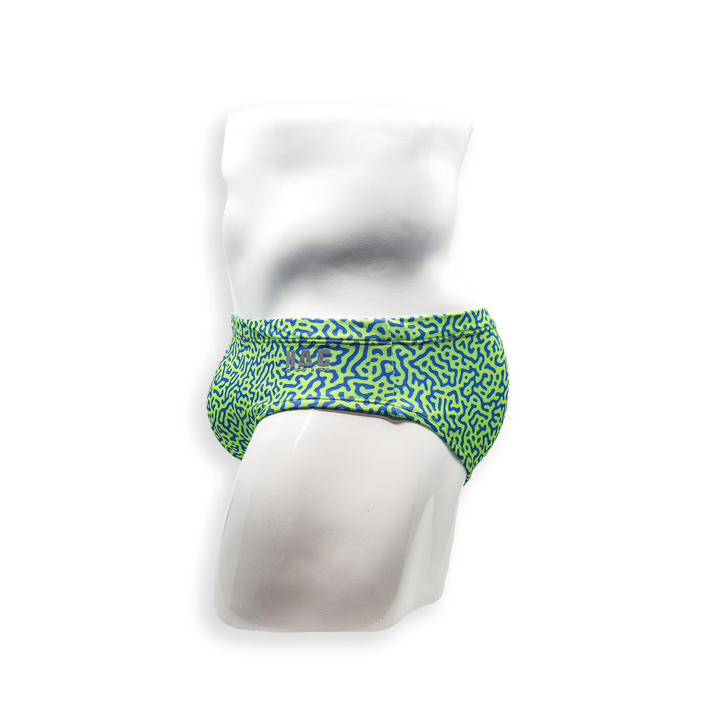 Mens Swimsuit Basic Swim Brief in Green Tahquitz Canyon Print for Swimming Aesthetic Bodybuilding Posing or Mens Pole Dance