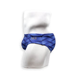 Mens Swimsuit Basic Swim Brief in Blue Wobbly Wave Print for Swimming Aesthetic Bodybuilding Posing or Mens Pole Dance