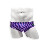 Mens Swimsuit Basic Swim Brief in Purple Wonder Print for Swimming Aesthetic Bodybuilding Posing or Mens Pole Dance