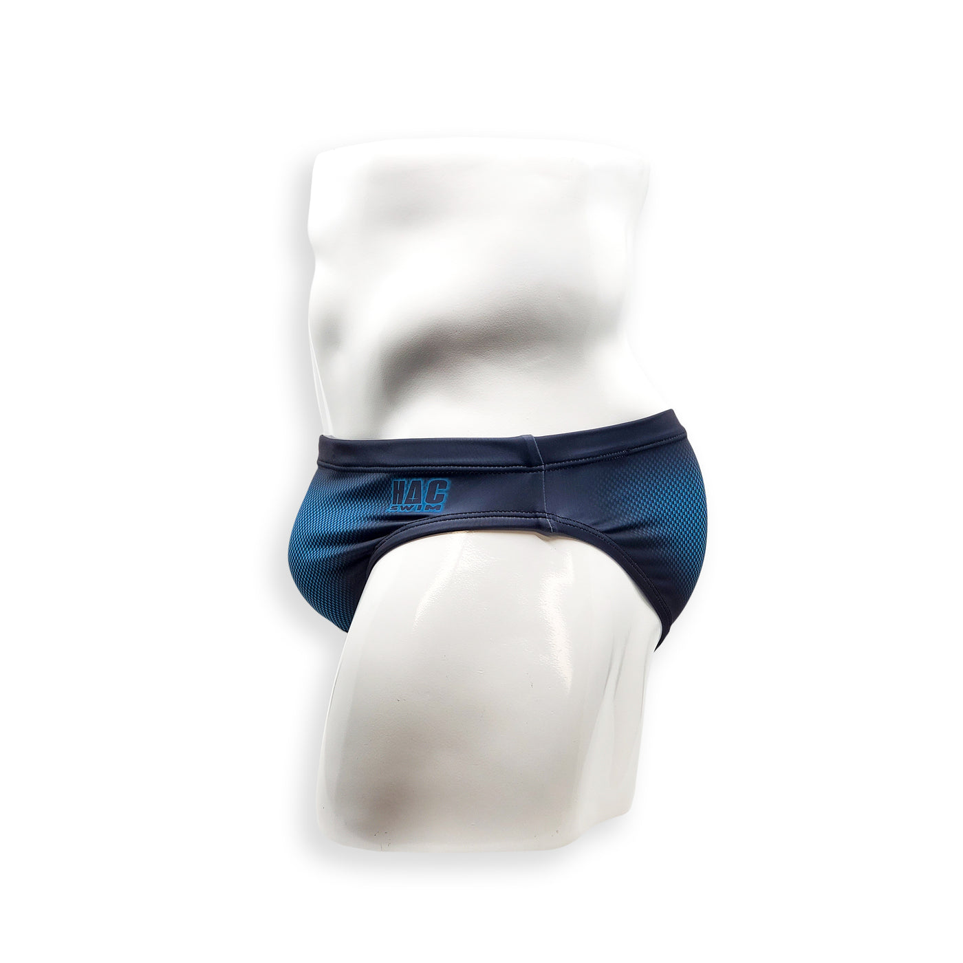 Mens Swimsuit 2 Inch Side Swim Brief in Blue Ballistic Print for Swimming Aesthetic Bodybuilding Posing or Mens Pole Dance