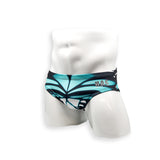 Mens Swimsuit Basic Swim Brief in Blue Butterfly Print for Swimming Aesthetic Bodybuilding Posing or Mens Pole Dance