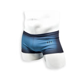 Mens Swimsuit Box Cut Swim Trunk in Blue Ballistic Print for Swimming Aesthetic Bodybuilding Posing or Mens Pole Dance