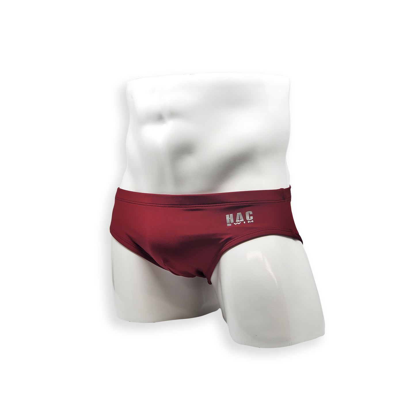 Mens Swimsuit Basic Swim Brief in Burgundy for Swimming Aesthetic Bodybuilding Posing or Mens Pole Dance
