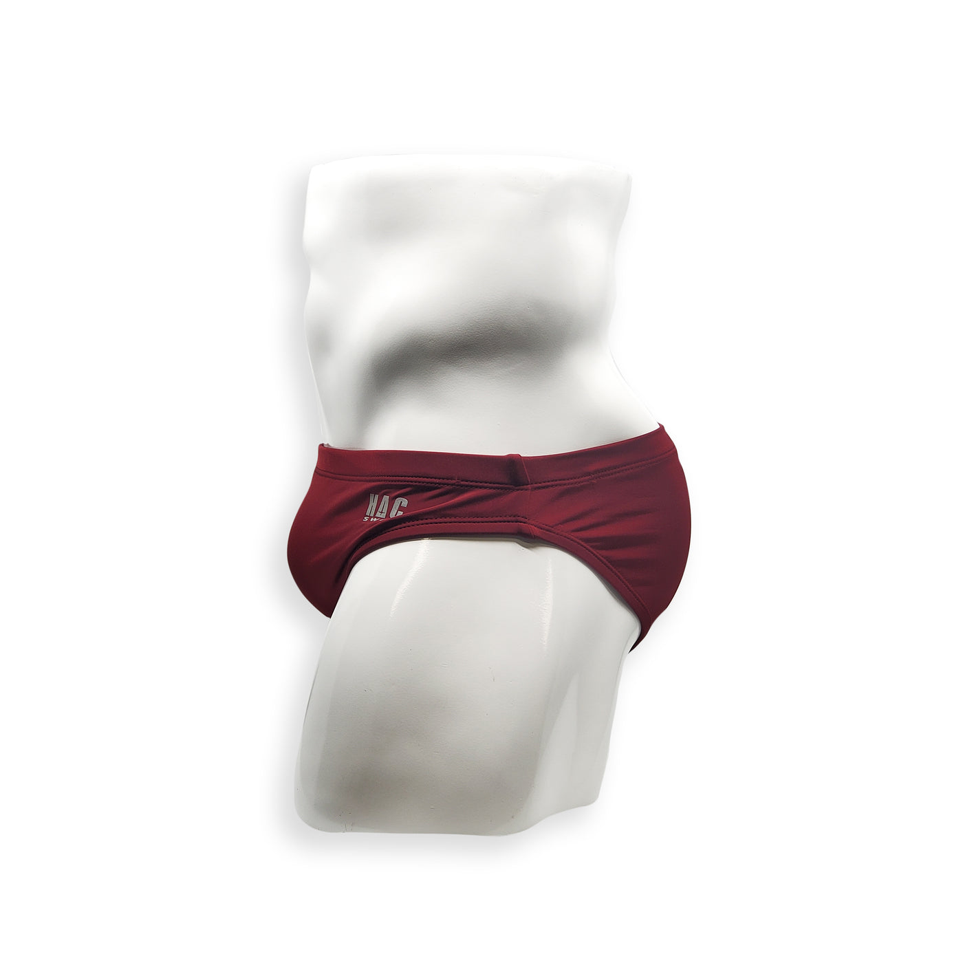 Mens Swimsuit 2 Inch Side Swim Brief in Burgundy for Swimming Aesthetic Bodybuilding Posing or Mens Pole Dance