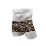 Mens Swimsuit Box Cut Swim Trunk in Giraffe for Swimming Aesthetic Bodybuilding Posing or Mens Pole Dance