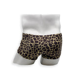 Mens Swimsuit Box Cut Swim Trunk in Giraffe for Swimming Aesthetic Bodybuilding Posing or Mens Pole Dance