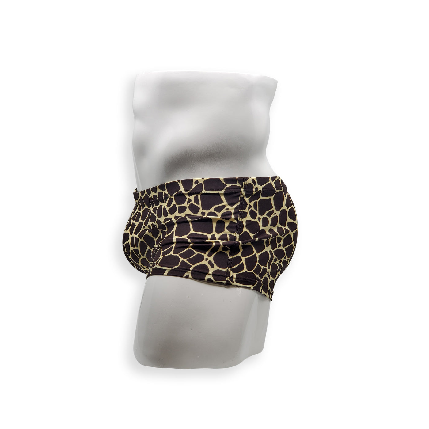 Mens Swimsuit Box Cut Swim Trunk in Giraffe for Swimming Aesthetic Bodybuilding Posing or Mens Pole Dance