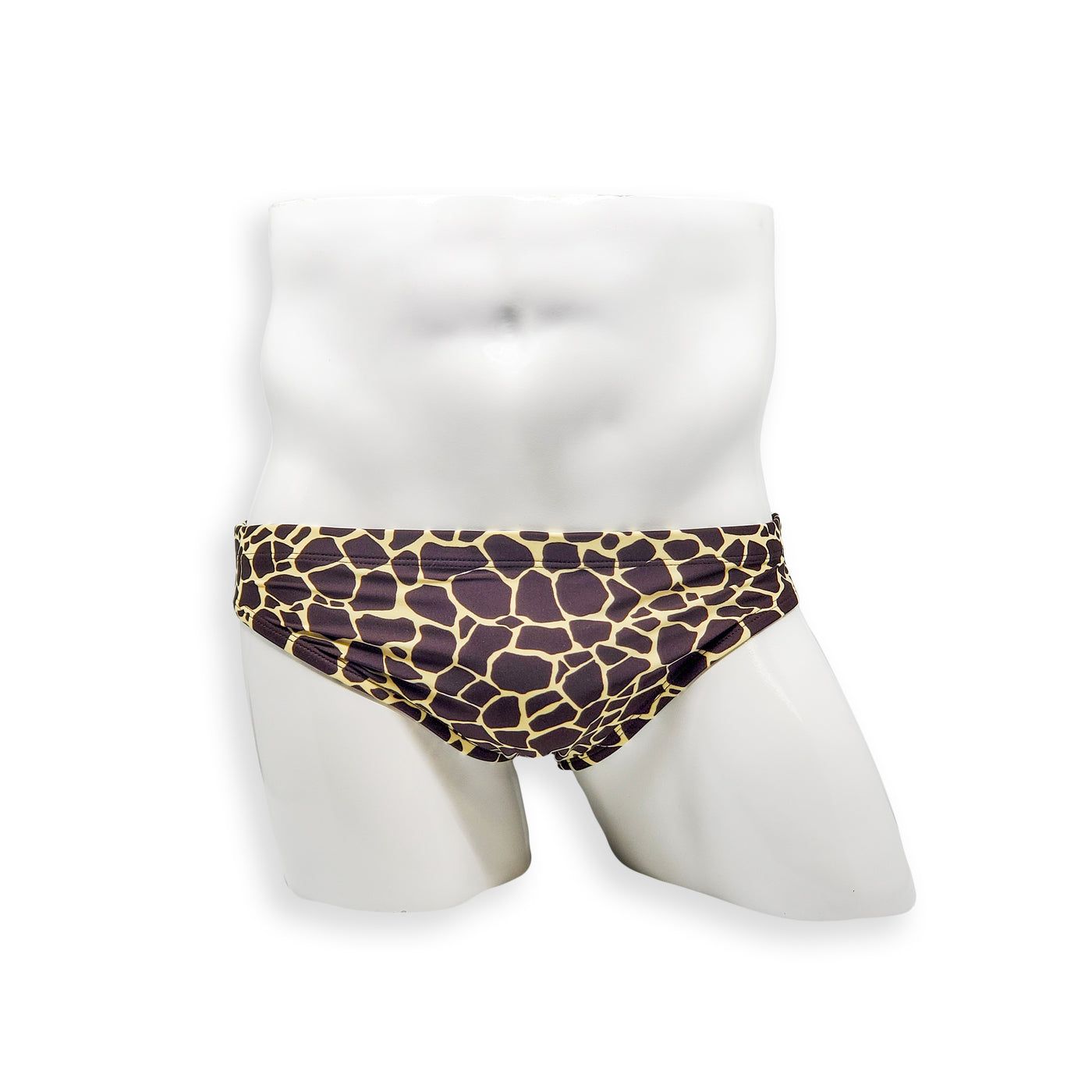Mens Swimsuit 2 Inch Side Swim Brief in Giraffe Print for Swimming Aesthetic Bodybuilding Posing or Mens Pole Dance