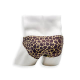 Mens Swimsuit 2 Inch Side Swim Brief in Giraffe Print for Swimming Aesthetic Bodybuilding Posing or Mens Pole Dance