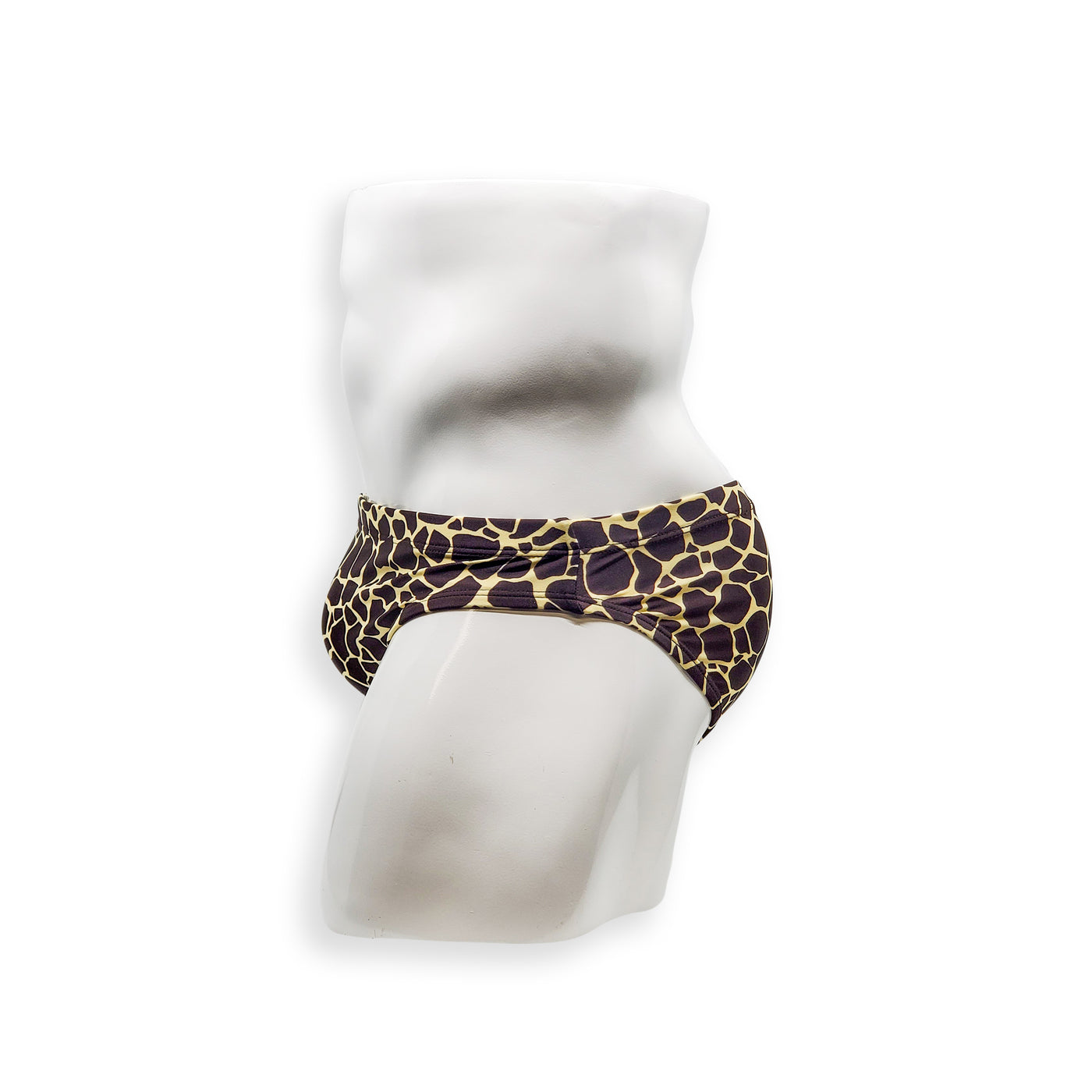 Mens Swimsuit 2 Inch Side Swim Brief in Giraffe Print for Swimming Aesthetic Bodybuilding Posing or Mens Pole Dance