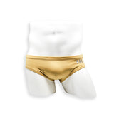 Mens Swimsuit Basic Swim Brief in Gold for Swimming Aesthetic Bodybuilding Posing or Mens Pole Dance