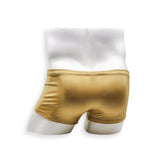 Mens Swimsuit Box Cut Swim Trunk in Gold for Swimming Aesthetic Bodybuilding Posing or Mens Pole Dance