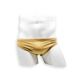 Mens Swimsuit 2 Inch Side Swim Brief in Gold for Swimming Aesthetic Bodybuilding Posing or Mens Pole Dance