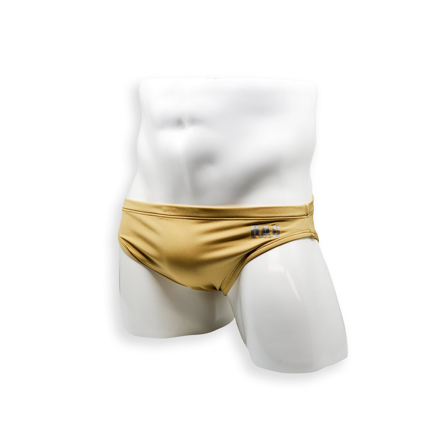 Mens Swimsuit 2 Inch Side Swim Brief in Gold for Swimming Aesthetic Bodybuilding Posing or Mens Pole Dance
