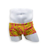 Mens Swimsuit Box Cut Swim Trunk in Big Bamboo Print for Swimming Aesthetic Bodybuilding Posing or Mens Pole Dance