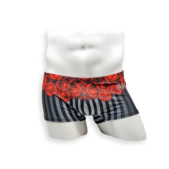 Mens Swimsuit Box Cut Swim Trunk in Night Circus Print for Swimming Aesthetic Bodybuilding Posing or Mens Pole Dance