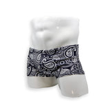 Mens Swimsuit Box Cut Swim Trunk in Paisley for Swimming Aesthetic Bodybuilding Posing or Mens Pole Dance