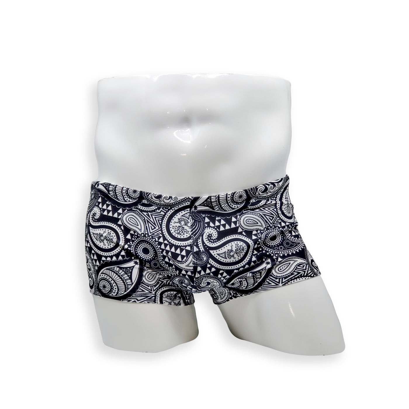 Mens Swimsuit Box Cut Swim Trunk in Paisley for Swimming Aesthetic Bodybuilding Posing or Mens Pole Dance