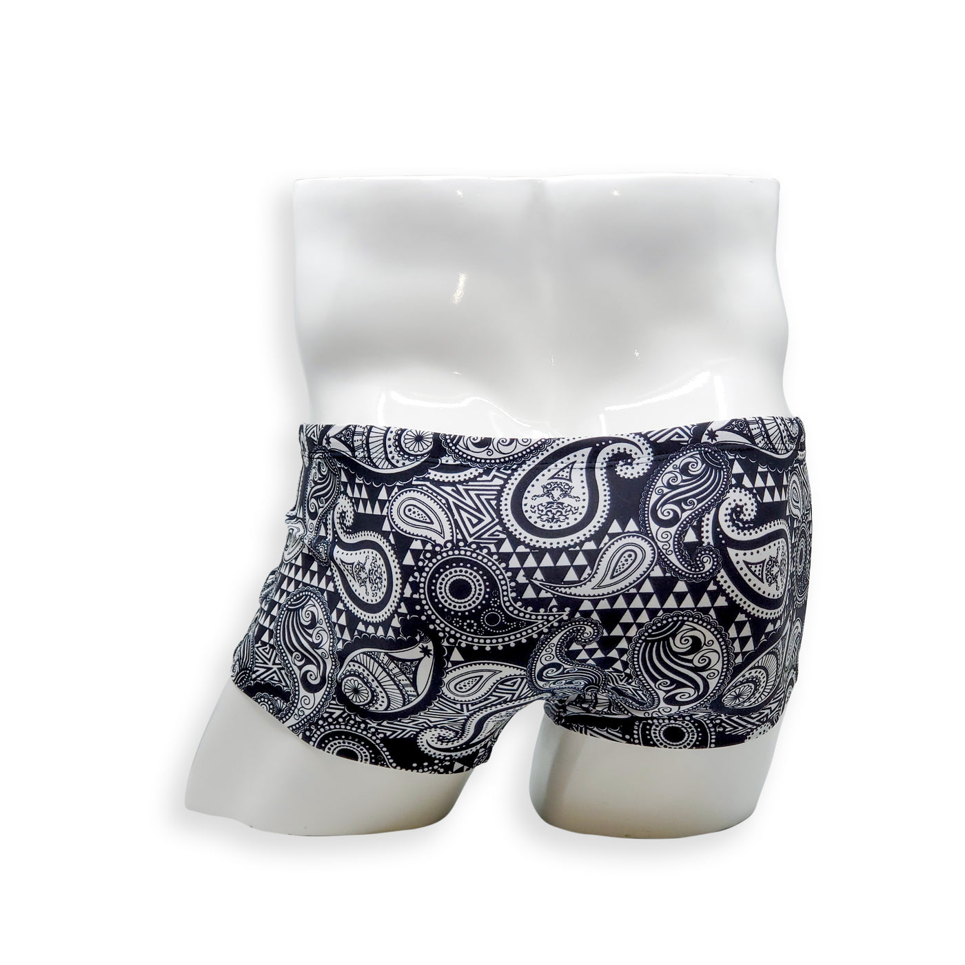 Mens Swimsuit Box Cut Swim Trunk in Paisley for Swimming Aesthetic Bodybuilding Posing or Mens Pole Dance