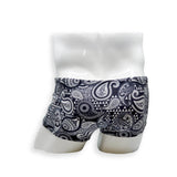 Mens Swimsuit Box Cut Swim Trunk in Paisley for Swimming Aesthetic Bodybuilding Posing or Mens Pole Dance