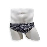 Mens Swimsuit 2 Inch Side Swim Brief in Paisley Print for Swimming Aesthetic Bodybuilding Posing or Mens Pole Dance