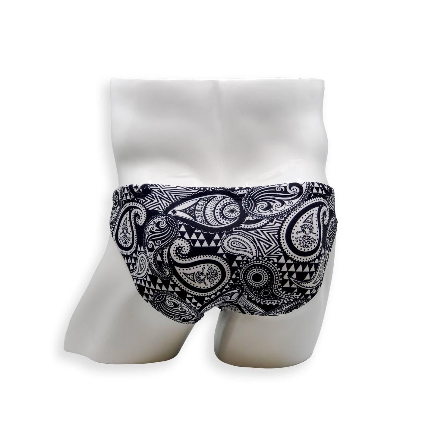 Mens Swimsuit 2 Inch Side Swim Brief in Paisley Print for Swimming Aesthetic Bodybuilding Posing or Mens Pole Dance