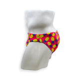 HAC Swim Mens Swimsuit 2 Inch Side Swim Brief in Pineapple Print for Swimming Aesthetic Bodybuilding Posing or Mens Pole Dance