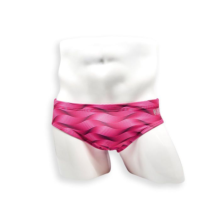 Basic Swim Brief - Wobbly Wave Pink