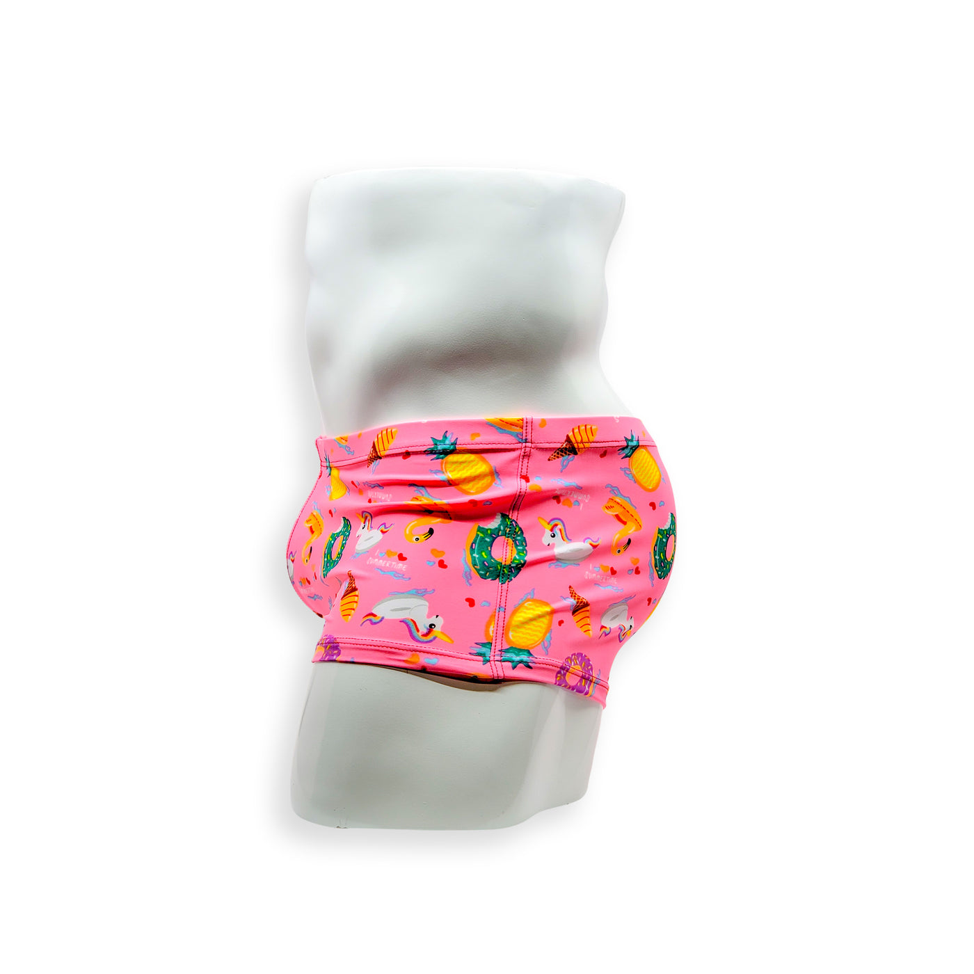 Mens Swimsuit Box Cut Swim Trunk in Pool Party Print for Swimming Aesthetic Bodybuilding Posing or Mens Pole Dance