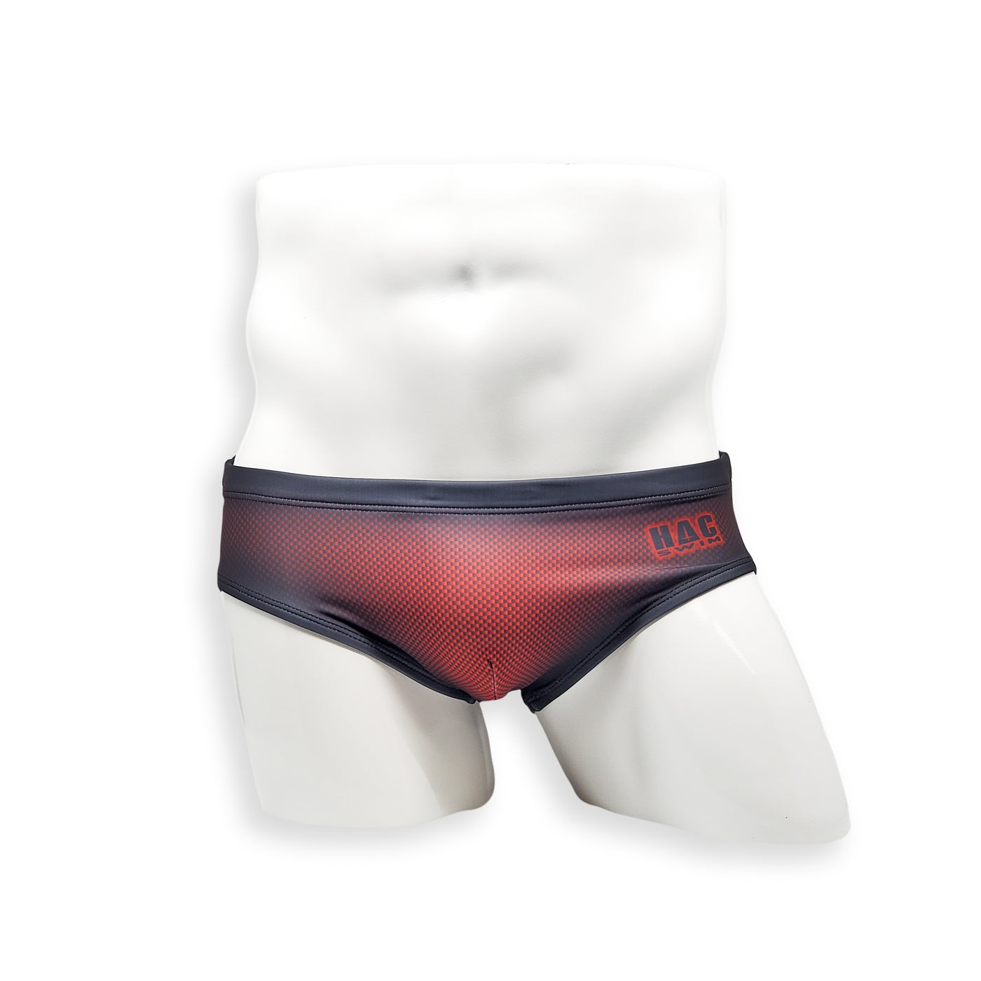 Mens Swimsuit Basic Swim Brief in Red Ballistic Print for Swimming Aesthetic Bodybuilding Posing or Mens Pole Dance