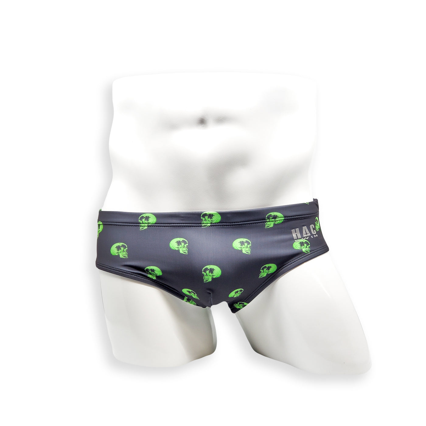 Mens Swimsuit Basic Swim Brief in Skull Print for Swimming Aesthetic Bodybuilding Posing or Mens Pole Dance