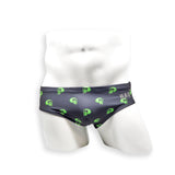 Mens Swimsuit Basic Swim Brief in Skull Print for Swimming Aesthetic Bodybuilding Posing or Mens Pole Dance