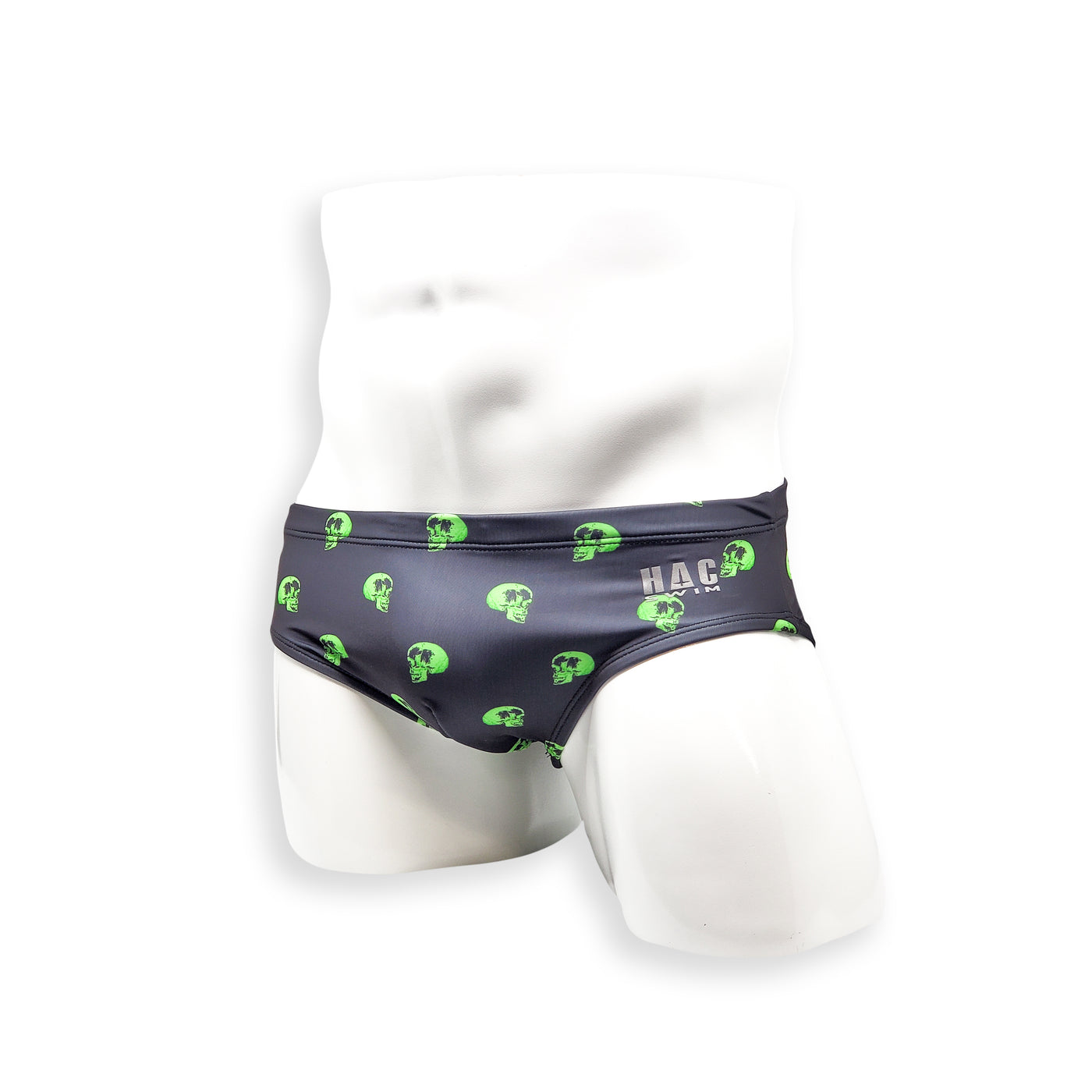 Mens Swimsuit Basic Swim Brief in Skull Print for Swimming Aesthetic Bodybuilding Posing or Mens Pole Dance