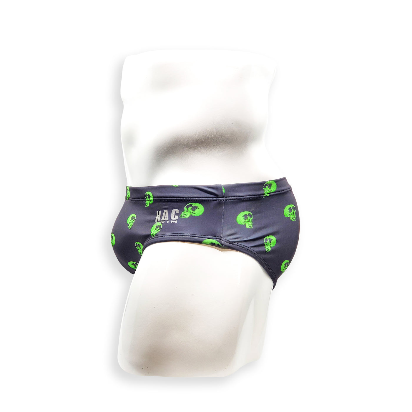 Mens Swimsuit Basic Swim Brief in Skull Print for Swimming Aesthetic Bodybuilding Posing or Mens Pole Dance