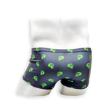 Mens Swimsuit Box Cut Swim Trunk in Skull Print for Swimming Aesthetic Bodybuilding Posing or Mens Pole Dance