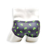 Mens Swimsuit Vintage Cut Swim Brief in Skull Print for Swimming Aesthetic Bodybuilding Posing or Mens Pole Dance