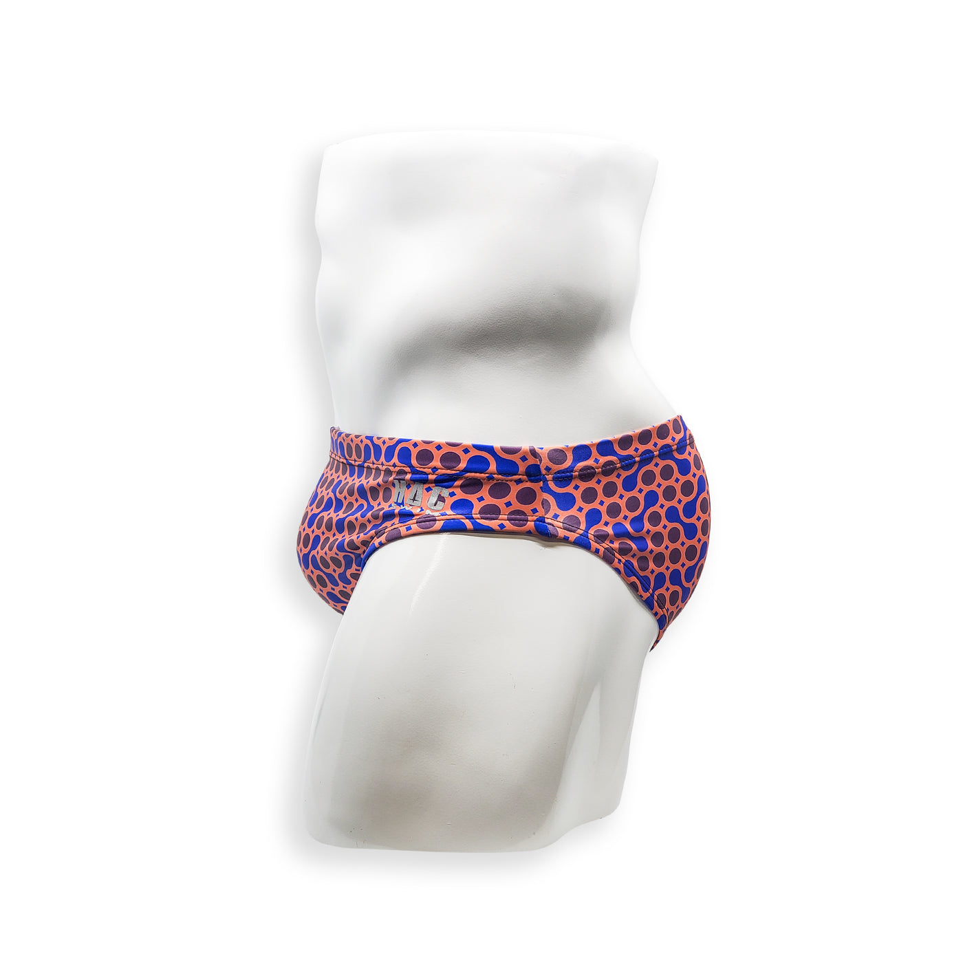 Mens Swimsuit 2 Inch Side Swim Brief in Sunmor Orange Print for Swimming Aesthetic Bodybuilding Posing or Mens Pole Dance