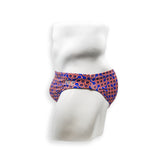 Mens Swimsuit 2 Inch Side Swim Brief in Sunmor Orange Print for Swimming Aesthetic Bodybuilding Posing or Mens Pole Dance