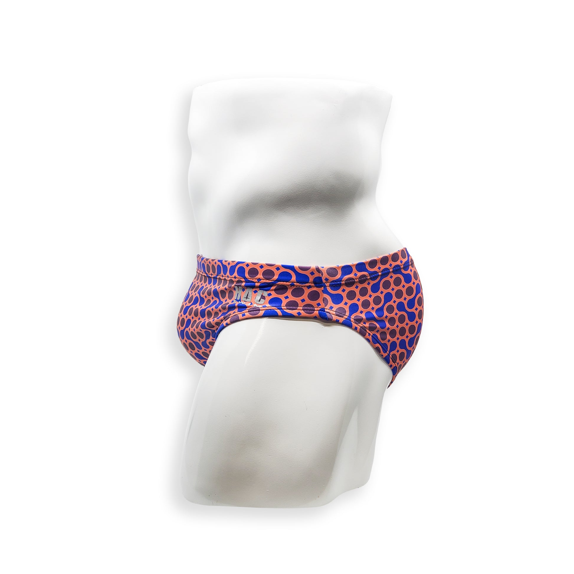 Mens Swimsuit 2 Inch Side Swim Brief in Sunmor Orange Print for Swimming Aesthetic Bodybuilding Posing or Mens Pole Dance