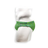 Mens Swimsuit 2 Inch Side Swim Brief in Tahquitz Canyon Green Print for Swimming Aesthetic Bodybuilding Posing or Mens Pole Dance