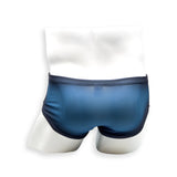 Mens Swimsuit Vintage Cut Swim Brief in Blue Ballistic Print for Swimming Aesthetic Bodybuilding Posing or Mens Pole Dance