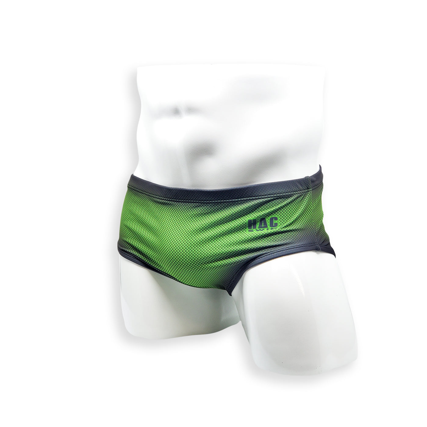 Mens Swimsuit Vintage Cut Swim Brief in Green Ballistic Print for Swimming Aesthetic Bodybuilding Posing or Mens Pole Dance
