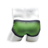 Mens Swimsuit Vintage Cut Swim Brief in Green Ballistic Print for Swimming Aesthetic Bodybuilding Posing or Mens Pole Dance