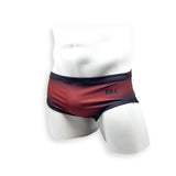 Mens Swimsuit Vintage Cut Swim Brief in Red Ballistic Print for Swimming Aesthetic Bodybuilding Posing or Mens Pole Dance