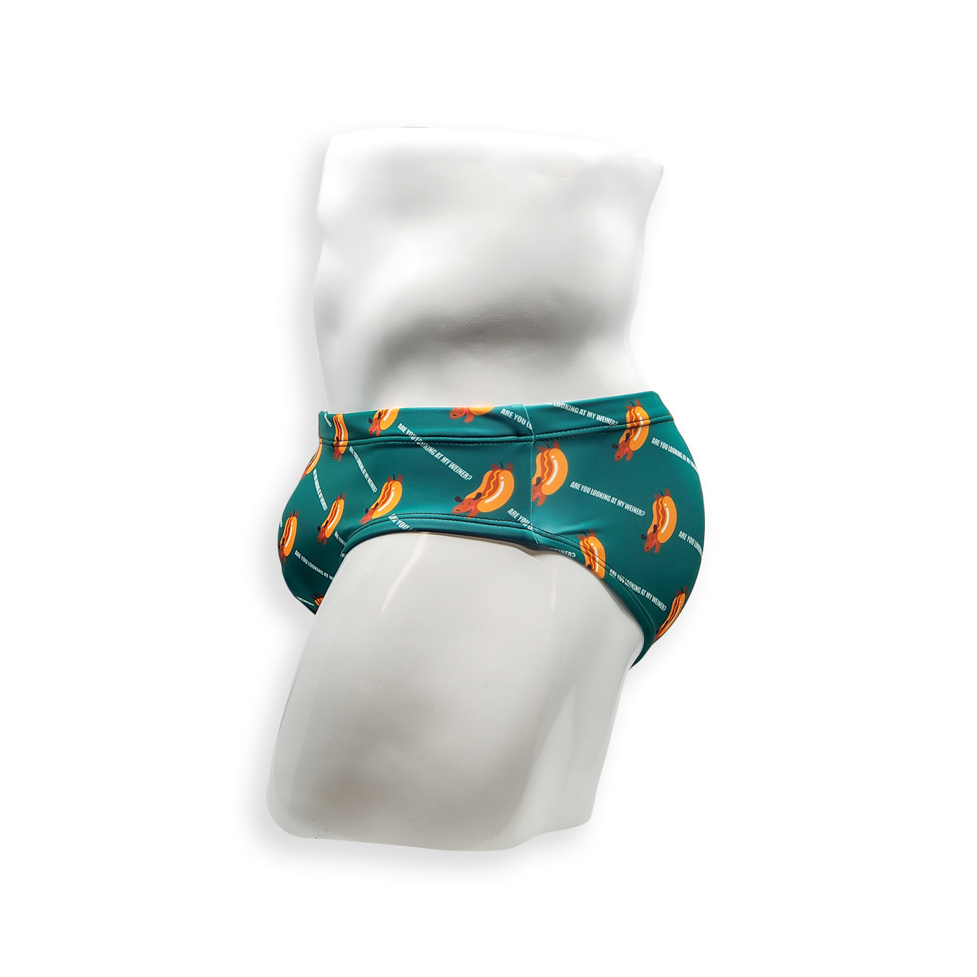 Mens Swimsuit Basic Swim Brief in Weiner Dog Print for Swimming Aesthetic Bodybuilding Posing or Mens Pole Dance